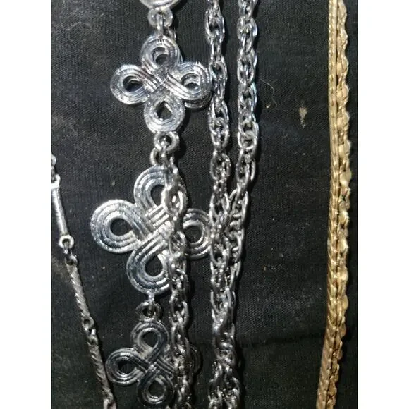 Lot of 6 necklaces, 3 gold tone 3 silver tone - Picture 7 of 11